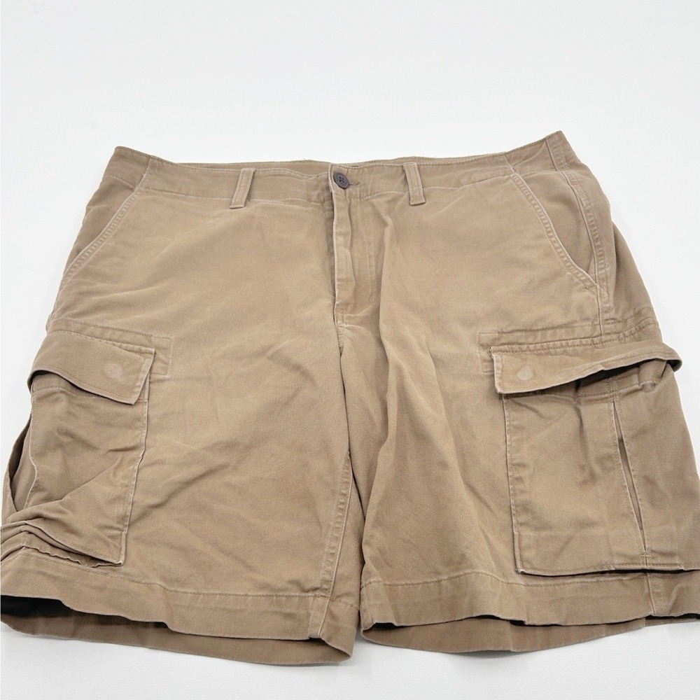 Vintage Lands End Cargo Shorts Mens 37 Khaki Utility Gorpcore Traditional Fit